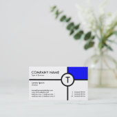 モノグラムサークルクロス（青） – 白 名刺 (スタンド正面)