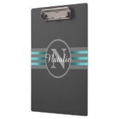 モノグラムサークルシルエット黒とグレーのストライプ クリップボード (左)