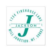 モノグラムサークルセルフインク差出人住所スタンプ セルフインキングスタンプ (デザイン)