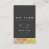 モノグラムシックなカラーテクスチャとグレー 名刺 (裏面)