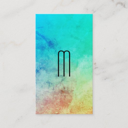 モノグラムシックなカラーテクスチャとグレー 名刺 (正面)