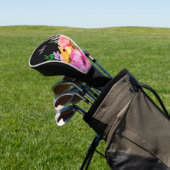 モノグラムシックピンクウォーターカラートレンディーフローラブラック ゴルフヘッドカバー (インサイチュ)