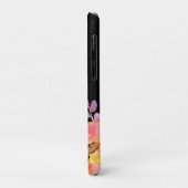 モノグラムシックピンクウォーターカラートレンディーフローラブラック Case-Mate iPhoneケース (裏面/左)