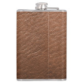 モノグラムシックブラウンレザー名スクリプトモダン フラスク (裏面)