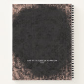 モノグラムシックブラックバラ金ゴールドアーティストスケッチブック ノートブック (裏面)