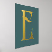 モノグラムシックモダンティール（緑がかった色） 箔ポスター (レイダウン)