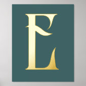 モノグラムシックモダンティール（緑がかった色） 箔ポスター (正面)