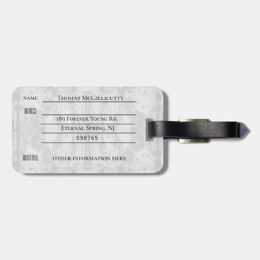 モノグラムシック減衰フォント両面アドレス ラゲッジタグ (裏面横)