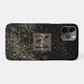 モノグラムシック金ゴールド紙吹雪 Case-Mate iPhoneケース (裏面(横))