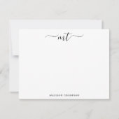 モノグラムシック黒文房具パーソナライズされた具 ノートカード (正面)