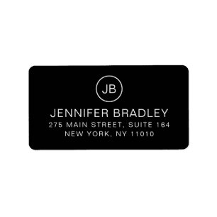 モノグラムシッパーソナライズされたクネーム差出人住所 ラベル