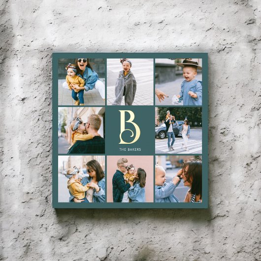 モノグラムシッ数々のクフォトティール(緑がかった色) 箔ポスター