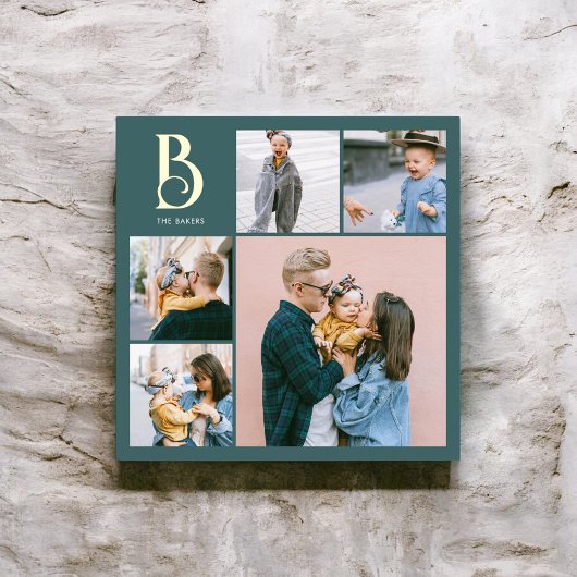 モノグラムシッ数々のクフォトティール(緑がかった色) 箔ポスター