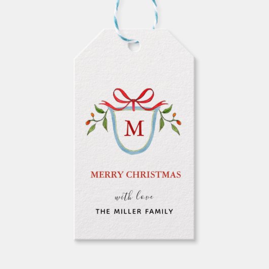 モノグラムシトラスクレストホリデーギフトラベル ギフトタグ (正面)