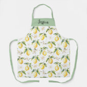 モノグラムシトラスレモン果実植物模様 エプロン (正面)