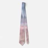 モノグラムシメリーバラ金ゴールドとベビーブルーグラデーション ネクタイ (正面)