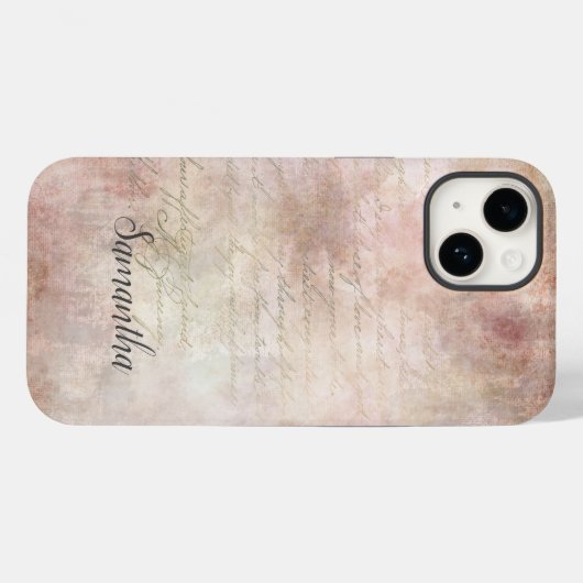 モノグラムシャビーシックなピンクローズヴィンテージケースメイトi Case-Mate iPhoneケース (裏面 (横))