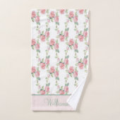 モノグラムシャビーシックコテージコアピンクフローラ バスタオルセット (ハンドタオル)