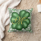 モノグラムシャムロック装飾用クッション クッション (ブランケット)