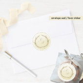 モノグラムシャンパンウォーターカラー封筒用シール/Favor ラウンドシール