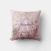 モノグラムシャンパンピンク紙吹雪 クッション (正面)