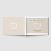 モノグラムシャンパンホワイト金ゴールドハート形結婚ズ ゲストブック (全面)