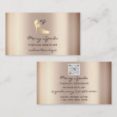 モノグラムシューズバラヒールのロゴショップQRコード 名刺 (正面/裏面)