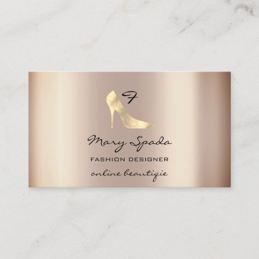 モノグラムシューズバラヒールのロゴショップQRコード 名刺 (正面)