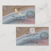 モノグラムシューズフェイク金ゴールドヒールのロゴショップQR 名刺 (正面/裏面)