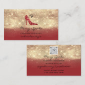 モノグラムシューズRedGoldグリッターヒールのロゴQRコード 名刺 (正面/裏面)