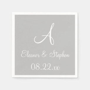 モノグラムシルバーカッコいいワンカラー紙ナプキンス スタンダードカクテルナプキン