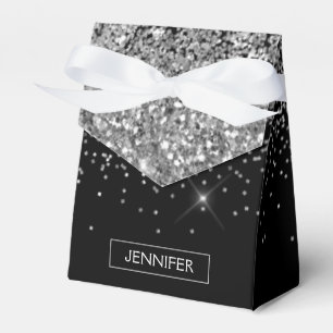 モノグラムシルバーグラムグリッタースパークルネーム フェイバーボックス