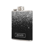 モノグラムシルバーグラムグリッタースパークル名 フラスク (左)
