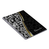 モノグラムシルバーグレーとブラックダマスク ノートブック (右側)
