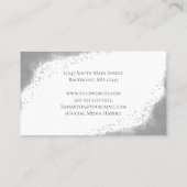 モノグラムシルバーグレーグリッターグラムトレンディーウィメンズ 名刺 (裏面)