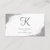 モノグラムシルバーグレーグリッターグラムトレンディーウィメンズ 名刺 (正面)