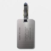 モノグラムシルバーグレーブラシ仕上げメタリックパス ラゲッジタグ (裏面縦)