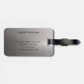 モノグラムシルバーグレーブラシ仕上げメタリックパス ラゲッジタグ (裏面横)