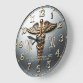 モノグラムシルバードクターメディカルクリニック時計 ラージ壁時計 (傾斜)