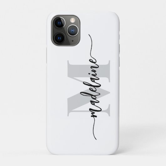 モノグラムシルバーホワイトブラックパーソナル Case-Mate iPhoneケース (裏)