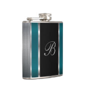 モノグラムシルバーメッシュ及びダークティール(緑がかった色)フラスコ フラスク (右)