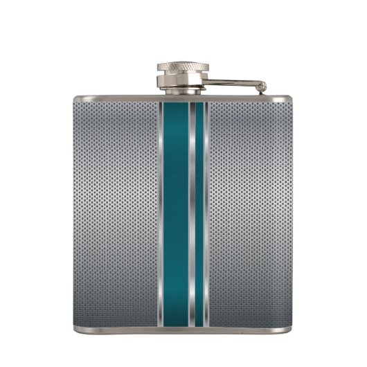 モノグラムシルバーメッシュ及びダークティール(緑がかった色)フラスコ フラスク (裏面)