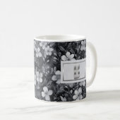 モノグラムシルバーレターフローラ水彩 コーヒーマグカップ (正面右)