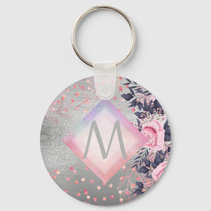 モノグラムシルバー海軍ロセゴールドガーリーニューライワズの贈り物 キーホルダー