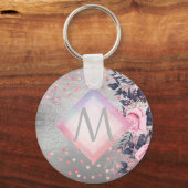 モノグラムシルバー海軍ロセゴールドガーリーニューライワズの贈り物 キーホルダー (正面)