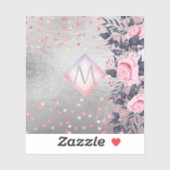 モノグラムシルバー海軍ロセゴールドガーリーニューライワズの贈り物 シール (シート)