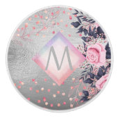 モノグラムシルバー海軍ロセゴールドガーリーニューライワズの贈り物 セラミックノブ (正面)