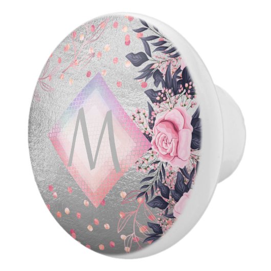 モノグラムシルバー海軍ロセゴールドガーリーニューライワズの贈り物 セラミックノブ (右)