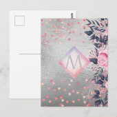 モノグラムシルバー海軍ロセゴールドガーリーニューライワズの贈り物 ポストカード (正面/裏面)