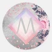 モノグラムシルバー海軍ロセゴールドガーリーニューライワズの贈り物 ラウンドシール (正面)